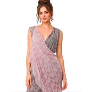 Anthropologie Asymmetrical Hem Gauze Fairy Wrap Dress Sz. 8